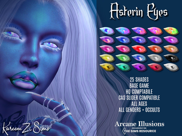 Sims 4 — Arcane Illusions - Asterin Eyes by KareemZiSims2 — Part of TSR's "Arcane Illusions" theme. Custom Eyes