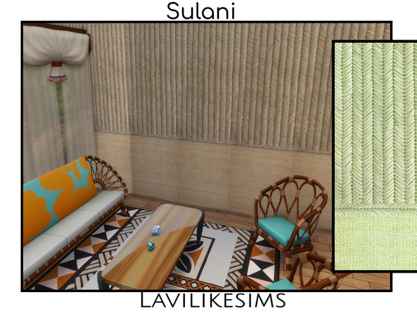 Sims 4 — Sulani by lavilikesims — A straw wallpaper perfect for Sulani. Base Game Friendly.