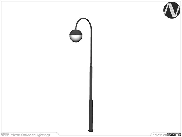 Sims 4 — Victor Street Lamp Tall by ArtVitalex — Outdoor And Garden Collection | All rights reserved | Belong to 2021