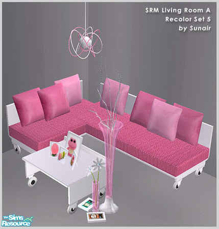 Sims 2 — SRM  Livingroom A - Recolor set 5 by Sunair — SRM Livingroom A - Recolor set 5 (white)