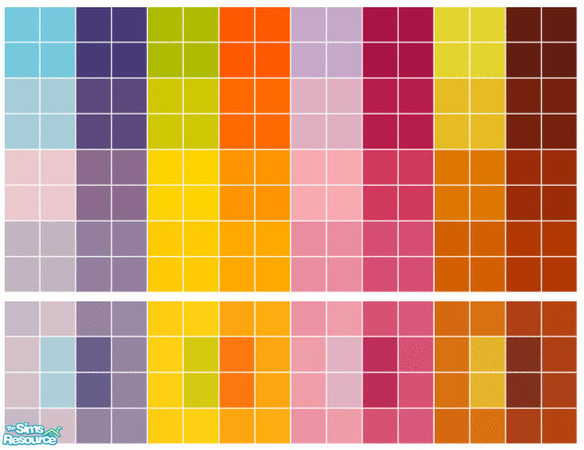 Sims 2 — Octopus Tile Set by s00z — Four tiled walls with coordinating floors.