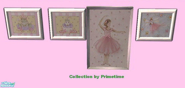 Sims 2 — PT  Ballerina Paintings by Primetime024 — This collection contains 4 cute little prints that all pertain to