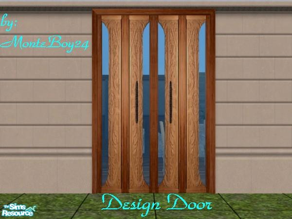 Sims 2 — Design Door by SimMonte — Matte & Glass door recolor in a third Thai design.