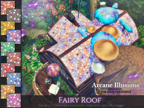 Sims 4 — Arcane Illusions - Fairy Roof by Rirann — Fairy Roof in 10 color variations with dots 10 roofs in one file Base