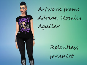 Sims 4 — Relentless fanshirt (From the movie American Satan) female by Gothprincess116 — This shirt is made by Adrian