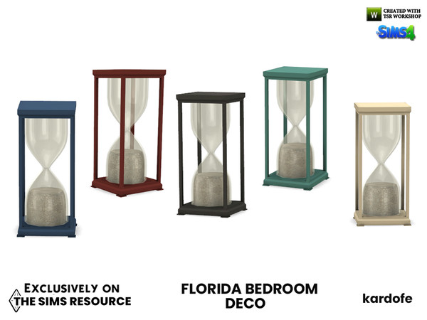 Sims 4 — Florida Bedroom_Hourglass by kardofe — Hourglass, decorative, in five colour options