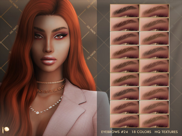 Sims 4 — [PATREON] EYEBROWS #24 by Jul_Haos — - CATEGORY: EYEBROWS - COLORS: 18 - GENDER: FEMALE - HQ TEXTURES - CUSTOM