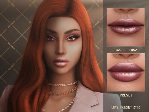 Sims 4 — [PATREON] LIPS PRESET #16 by Jul_Haos — - CATEGORY: MOUTH - MALE - FEMALE - CUSTOM THUMBNAILS