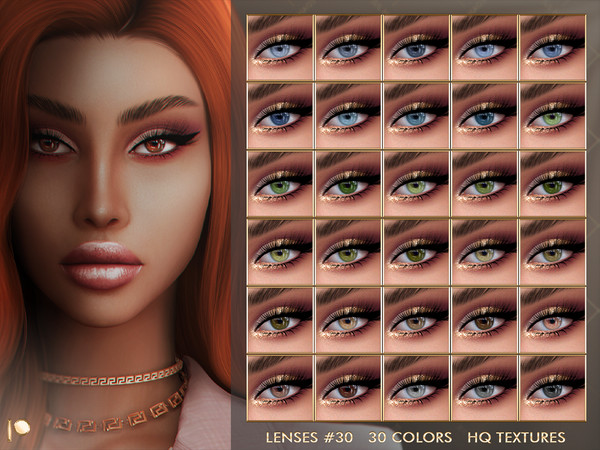 Sims 4 — [PATREON] LENSES #30 by Jul_Haos — - CATEGORY: CUSTOM MAKEUP - COLORS: 30 - HQ TEXTURES - CUSTOM THUMBNAILS