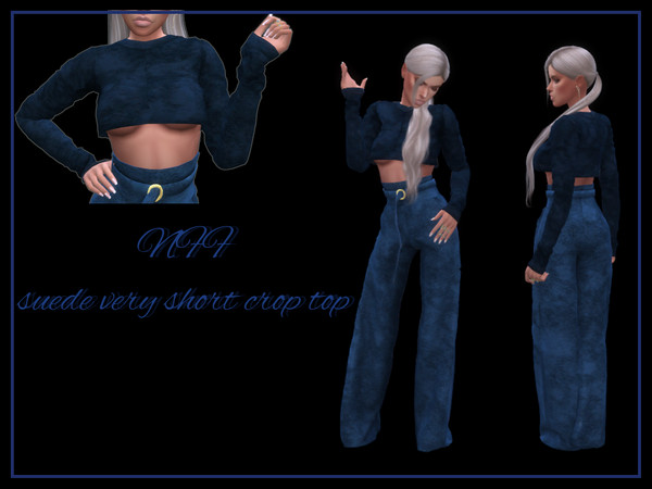 Sims 4 — NFF suede very short crop top by Nadiafabulousflow — Hi guys! This upload its a suede set (top and bottom) - New