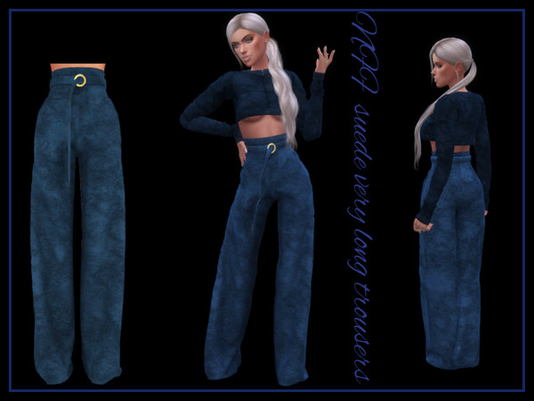 Sims 4 — NFF suede very long trousers by Nadiafabulousflow — Hi guys! This upload its a suede set (top and bottom) - New