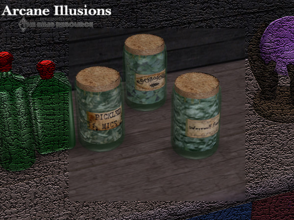 Sims 4 — Arcane Illusion Bottles by TheNumbersWoman — Every Witchy Witch needs things. Spy things, potion things, witchy