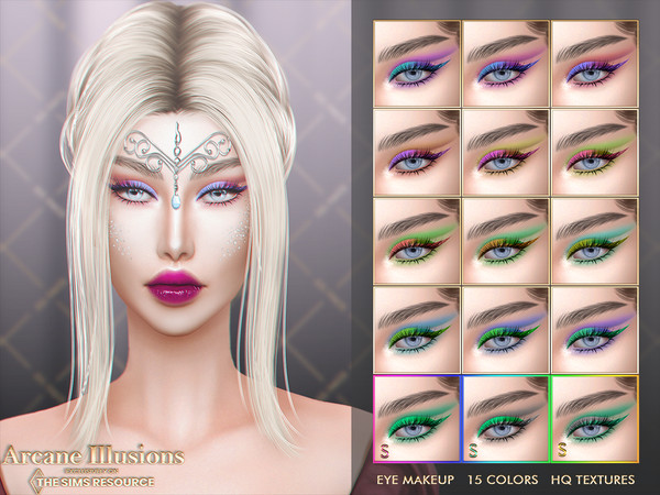 Sims 4 — [ARCANE ILLUSION] EYE MAKEUP by Jul_Haos — - CATEGORY: EYESHADOW - COLORS: 15 - SLIDERS COMPATIBLE - GENDER: