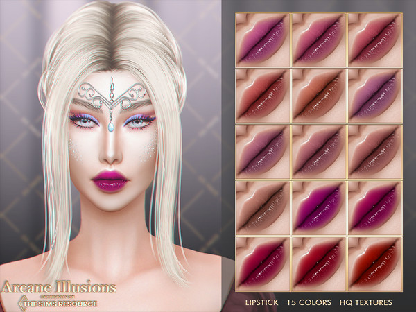 Sims 4 — [ARCANE ILLUSION] LIPSTICK  by Jul_Haos — - CATEGORY: LIPSTICK - COLORS: 15 - SLIDERS COMPATIBLE - GENDER -
