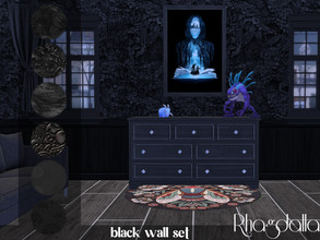Sims 4 — Black Wall Set by Rhagdalla — Black Wall Set - all heigths