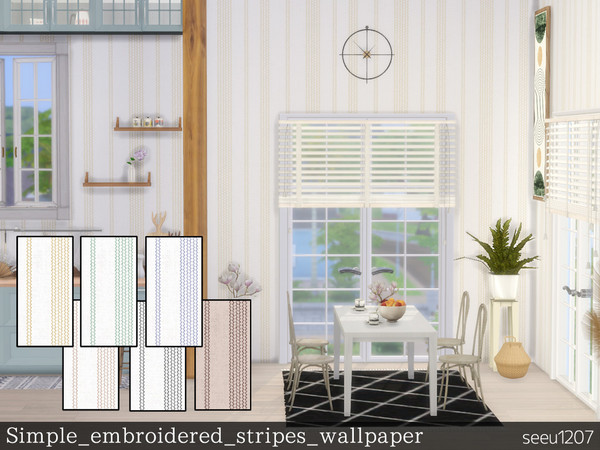 Sims 4 — Simple Embroidered Stripes by seeu1207 — Embroidery-like patterns