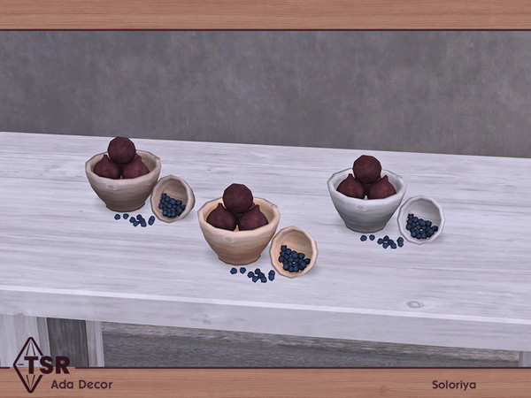 Sims 4 — Ada Decor. Bowls with Berries by soloriya — Bowls with fruits and berries. Part of Ada Decor set. 3 color