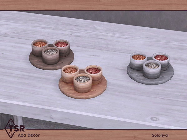 Sims 4 — Ada Decor. Spices on Tray by soloriya — Spices on tray. Part of Ada Decor set. 3 color variations. Category:
