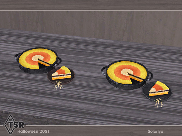 Sims 4 — Halloween 2021 Decor. Cake by soloriya — Decorative cake with a spider. Part of Halloween 2021 Decor set. 2