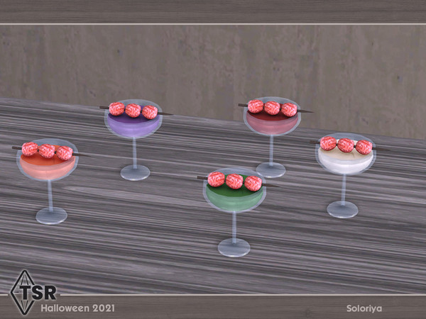 Sims 4 — Halloween 2021 Decor. Drink, v2 by soloriya — Decorative drink. Part of Halloween 2021 Decor set. 5 color