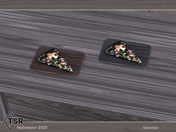 Sims 4 — Halloween 2021 Decor. Flatbread by soloriya — Decorative flatbread. Part of Halloween 2021 Decor set. 2 color