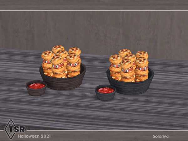 Sims 4 — Halloween 2021 Decor. Hot Dog Mummies by soloriya — Decorative hot dog mummies. Part of Halloween 2021 Decor