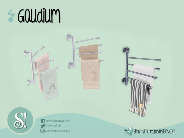 Sims 4 — Gaudium wall towels by SIMcredible! — by SIMcredibledesigns.com available at TSR 3 colors variations