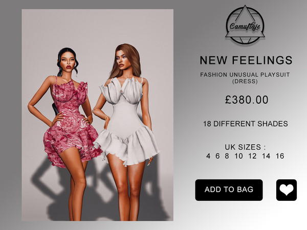 Sims 4 — [PATREON] New Feelings - Playsuit/Dress *Early Access* by Camuflaje — THE DOLL HOUSE FASHION INSPIRATION item