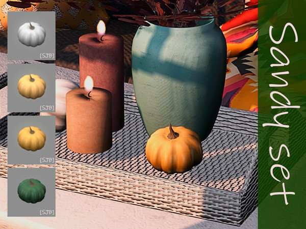 Sims 4 — [SJB] Sandy set decorative pumpkin by Ylka — You can use this pumpkin for decoration. Has 4 colors. You can see
