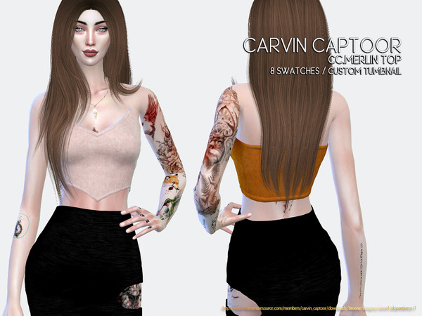 Sims 4 — CC.Merlin top by carvin_captoor — Created for sims4 Original Mesh All Lod 8 Swatches Don't Recolor And Claim you