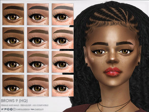 Sims 4 — Brows 9 (HQ) by Caroll912 — A 12-recolour, bold and defined brows in dark and light shades of black, grey,