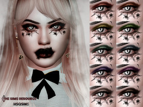 Sims 4 — Darkness Eyeshadow by MSQSIMS — This spider eyeshadow is available in 10 colors and perfect for halloween. It is