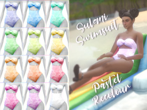Sims 4 — Sulani Swimsuit - Pastel Recolours (Requires Island Living) by SYNFLWR — The bikini-style swimming costume, in