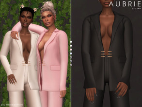 Sims 4 — AUBRIE | blazer by Plumbobs_n_Fries — Oversized Suit Blazer New Mesh HQ Texture Female | Teen - Elders 7