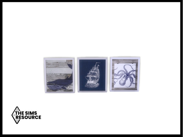 Sims 4 — Coastal Retreat Nautical Sea Art by seimar8 — Maxis match coastal sea art with a nautical theme Base Game