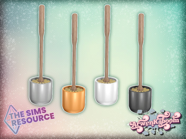 Sims 4 — Glassary - Toilet Brush by ArwenKaboom — Base game toilet brush in 4 recolors. You can find all objects by