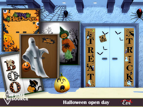 Sims 4 — Halloween open day by evi — Base game doors decorated for Halloween. Have fun!