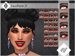 Sims 4 — FacePaint 21 by AleNikSimmer — Classic Halloween contact lenses. They come in 30 designs with all the makeup