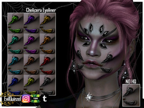 Sims 4 — Chelicera Eyeliner by EvilQuinzel — Make your sims scarier with this spider's attribut! - Eyeliner category; -