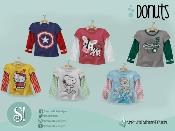 Sims 4 — Donuts hanging cloth ( for wall ) by SIMcredible! — by SIMcredibledesigns.com available at TSR 6 colors