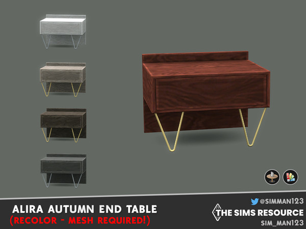 Sims 4 — (MESH REQUIRED) Alira Autumn End Table by sim_man123 — A collection of earthy fall-themed colors for my Alira