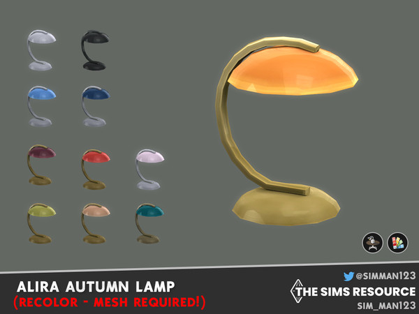 Sims 4 — (MESH REQUIRED) Alira Autumn Table Lamp by sim_man123 — A collection of fall-themed color options for my Alira