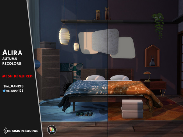 Sims 4 — (MESH REQUIRED) Alira Autumn Recolors by sim_man123 — A collection of Autumn-themed colors for my Alira Bedroom