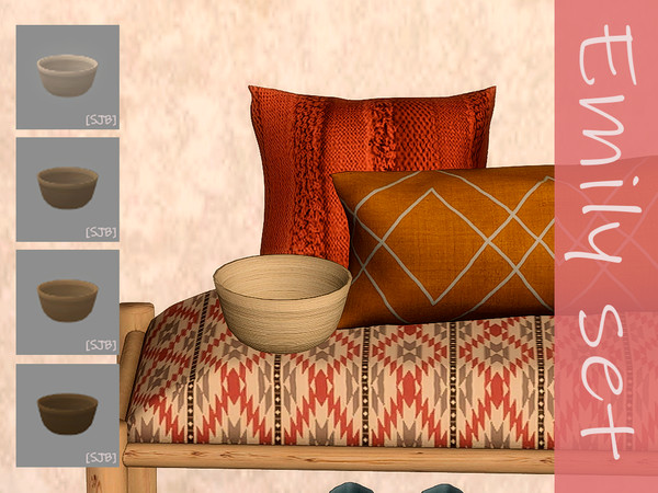 Sims 4 — Emily set bowl by Ylka — Decorative bowl. Has 4 colors. You can see all the colors in the photo above.