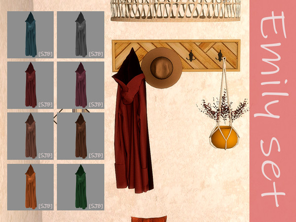 Sims 4 — Emily set jacket by Ylka — Decorative jacket (wall decor). Has 8 colors. You can see all the colors in the photo