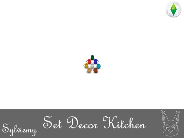 Sims 4 — Decor Kitchen Cup by Sylviemy — Have 8 Colors Build Mode > Category: Decorative > Miscellaneous With