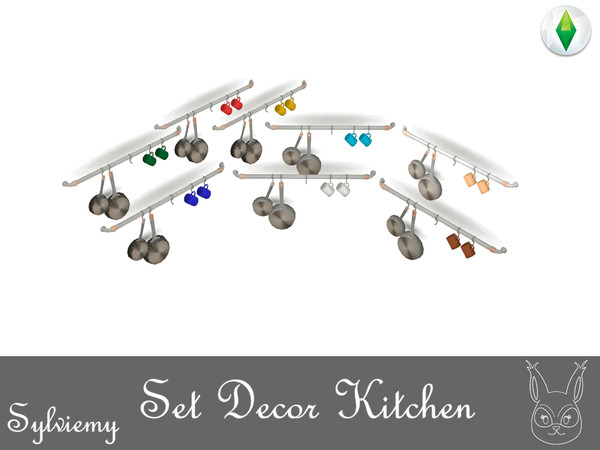 Sims 4 — Decor Kitchen Hanging Utensils by Sylviemy — Have 8 Colors Build Mode > Category: Decorative >