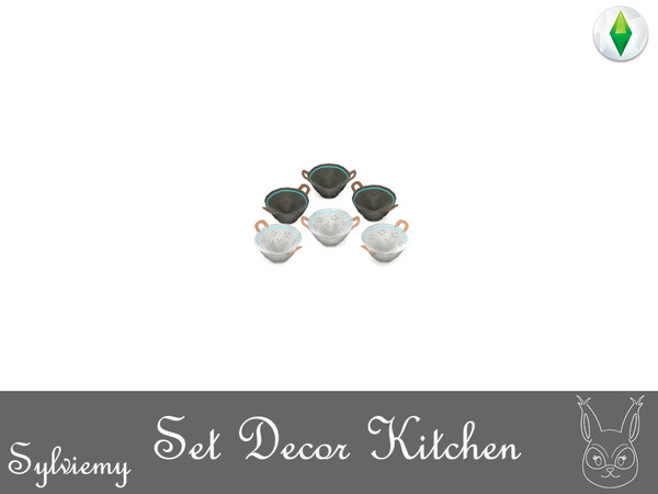 Sims 4 — Decor Kitchen Strainer by Sylviemy — Have 2 Colors Build Mode > Category: Decorative > Miscellaneous With