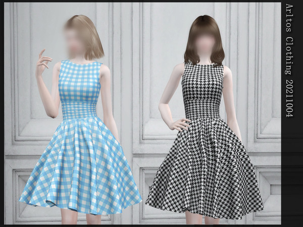 Sims 4 — vintage dress / 20211004 by Arltos — 13 colors. HQ compatible