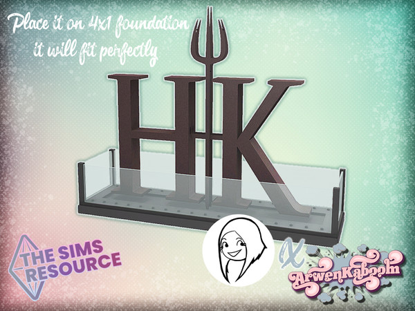 Sims 4 — JCTekk - No SFX Sign (Without Fire) by ArwenKaboom — A base game Hell's Kitchen burning sign made as per request